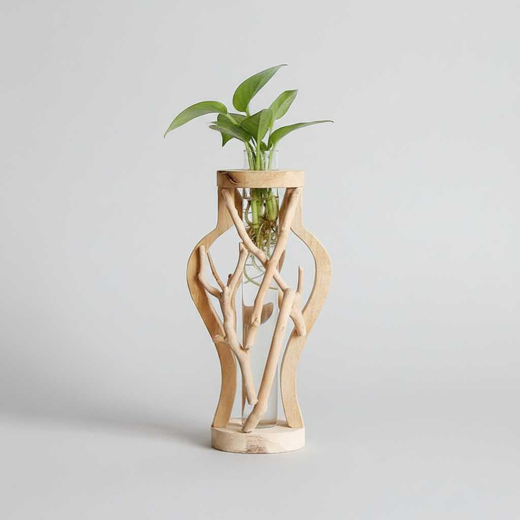 Holzvase | Einzigartige Dekoration für Pflanzen