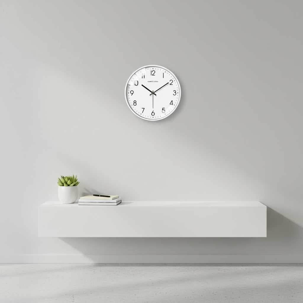 Moderne Stille Wanduhr Schwarz | Funkwanduhr Groß 30 cm