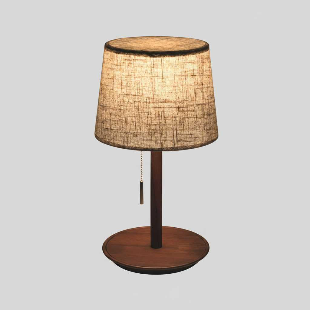 Nordische Walnusslampe | Elegante Tischleuchte für Nachttisch