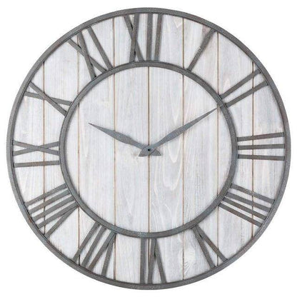 Runde Wanduhr Holz & Metall 40 cm | Moderne Quarzuhr 3