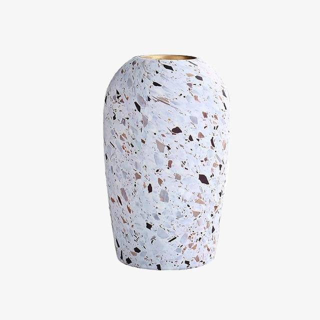 Weiße Terrazzo-Vase | Moderne Keramikvase 1